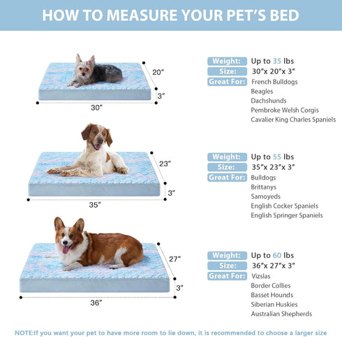 WNPETHOME Orthopedic Large Dog Bed, Egg Foam Crate Pet Bed with Soft Rose Plush Waterproof Cover (36*27*3in)