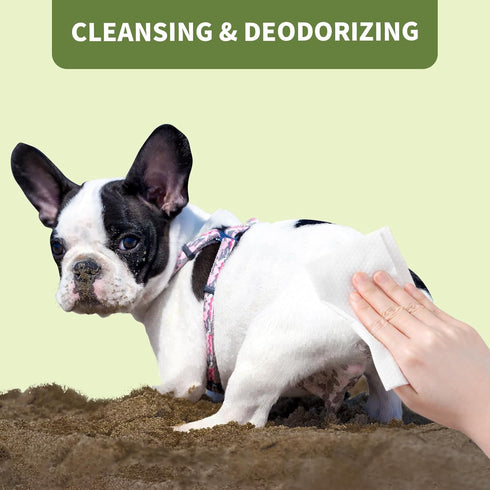 400 Unscented Dog Wipes for Paws and Butt - Plant Based Hypoallergenic Cleansing & Deodorizing Puppy Wipes