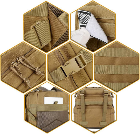QT&QY 45L Military Tactical Backpack - Molle Army Assault Pack, 3 Day Bug Out Bag