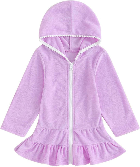 KAGAYD Toddler Baby Girls Swimsuit Coverup Beach Dresses Tassels Cover Up Pompom Poncho