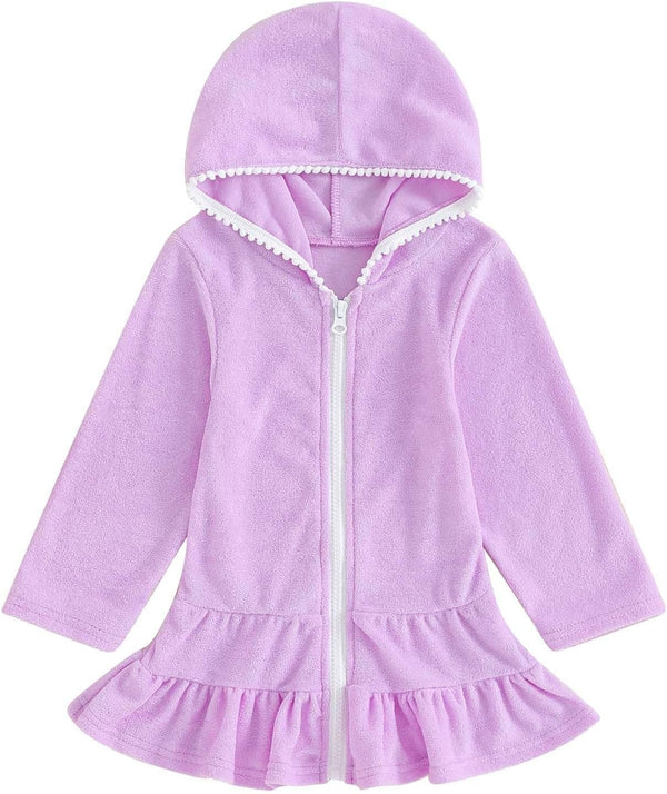 KAGAYD Toddler Baby Girls Swimsuit Coverup Beach Dresses Tassels Cover Up Pompom Poncho