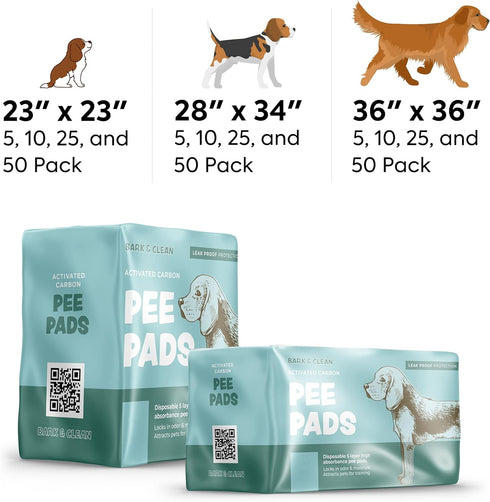 10 36" 36" Disposable Puppy Pads Potty Training - Activated Charcoal Pee Pads for Dogs with Attractant - Wee Wee