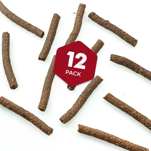 Premium Real Beef Dog Treats, Bully Snap Stick, 12 Pack - 100% Natural, Rawhide-Free, High Protein, USA Packed