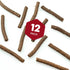 Premium Real Beef Dog Treats, Bully Snap Stick, 12 Pack - 100% Natural, Rawhide-Free, High Protein, USA Packed
