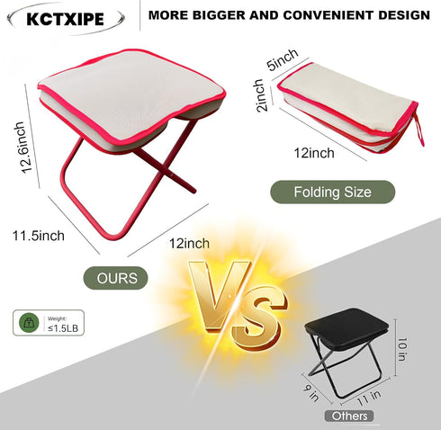 KCTXIPE Set Mini Easy Carry Outdoor Chair Compact Carry Chair for Camping, Hiking, Fishing, Gardening and Outdoor Use
