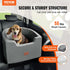 VEVOR Dog Car Seat - Waterproof Booster Seat with Storage Pocket, Clip-On Safety Leash, Gray