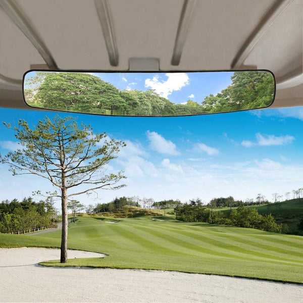 Golf Cart Rear View Mirror, 16.5 Inch Extra Wide Panoramic Fit for EZGO, Yamaha, Club Car