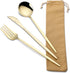 Travel Utensils with Case, 3 Pieces Reusable Stainless Steel Portable Lunch Silverware Set