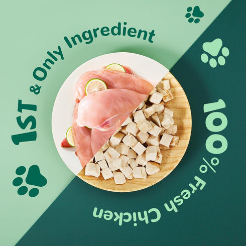 Freeze Dried Chicken for Dogs Cats, High Protein Raw Dog Food Topper, Single Fresh Ingredient Treats, 4.6oz, Rawhide Free