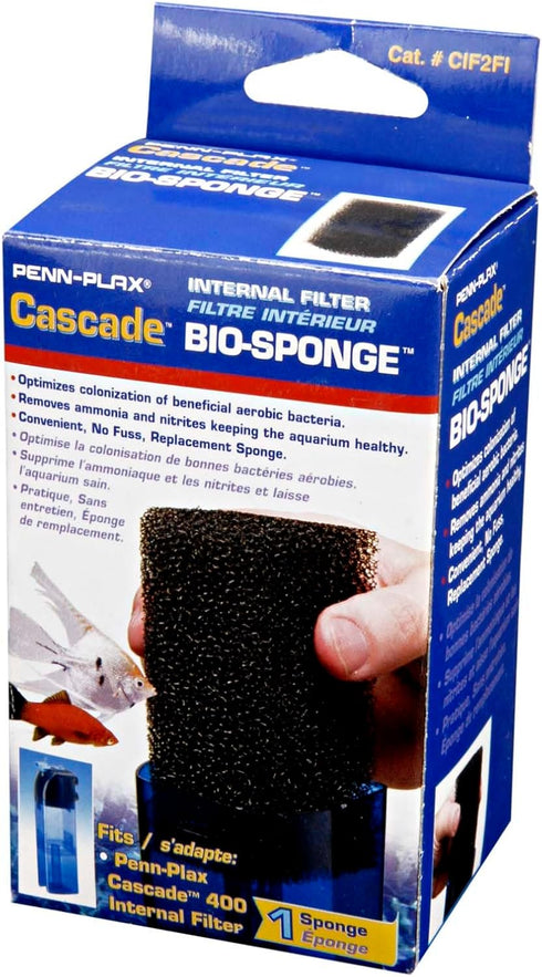 Penn-Plax Cascade 400 GPH Filter Replacement for CIF2 - Bio-Sponge (1 Sponge) for Freshwater and Saltwater