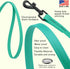 Dogline Biothane Waterproof Dog Leash Strong Coated Nylon Webbing with Black Hardware Odor-Proof for Easy Care Easy to Clean High Performance for Small or Large Dogs Made in USA 4 or 6 ft Lead