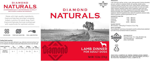 Diamond Naturals Lamb Dinner Can Dog Food, 12/13.2oz