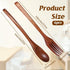 Gsbnjuy 6 Set Set Pcs Wooden Spoon and Fork for Eating Utensil Reusable Kitchen Wood Dinner Flatware Tableware Cutlery