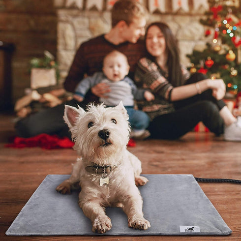 Toozey 6 Adjustable Temperature Pet Heating Pad for Dogs & Cats, Indoor Use, Chew Resistant Cord, Electric Heating Mat