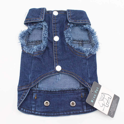 MISSPET Cute Soft Blue Jeans Denim Coat Jacket for Small Medium Dog Puppy Apparel Hoodies Clothes
