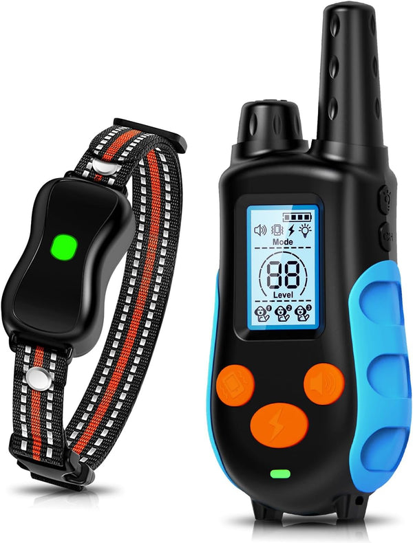 Dog Training Collar, Shock Collar with Remote, Electric Collar for Small Medium Large Breed, Rechargeable E Collar with