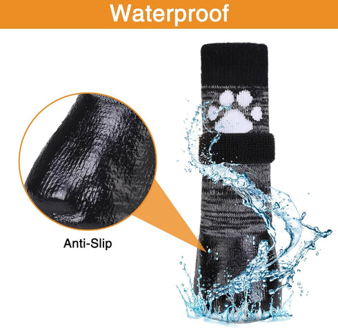 KOOLTAIL Non Slip Dog Socks - Waterproof Paw Protector for Small Medium Large Dogs, Traction Control, M
