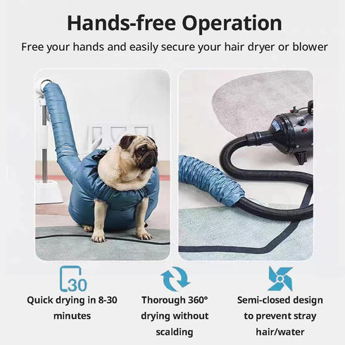 MANON ROSA Dog Drying Bag, Hands Free Quick Drying Tool for Small, Medium, Large Dogs & Cats, 360 Degree Shower Bath