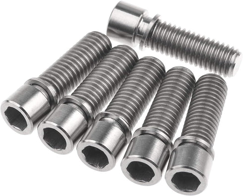 M8 x 25mm Titanium Ti Bolt with Washer for BMX Cycling Stem, Pack of 6