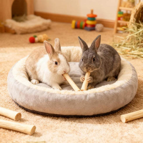 StyEdEk 430g Chinchilla, Natural Sweet Bamboo Chew Toys Chew Sticks Bamboo Sticks Teething Toy for Rabbit, Bunny