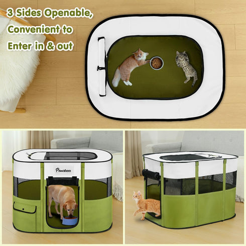 600D Dog Playpen, Portable Pet Playpen Cat PlayPens, Oxford Dog Kennel Tent Crate, Waterproof&Breathable, Indoor