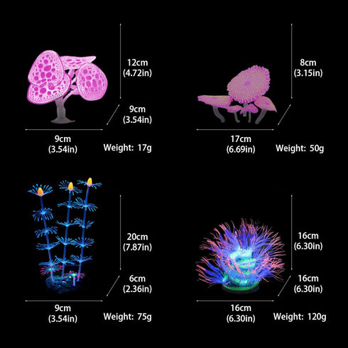 NIHUIFA Fishtank Artificial Plant Landscape Fish Tanks Decorations for Aquariums Terrarium Shrimp Fluorescence