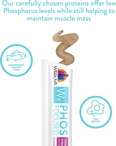 0.5oz Pack 50 Weruva Wx Phos Focused, Tuna Formula Lickable Cat Treats, Tube