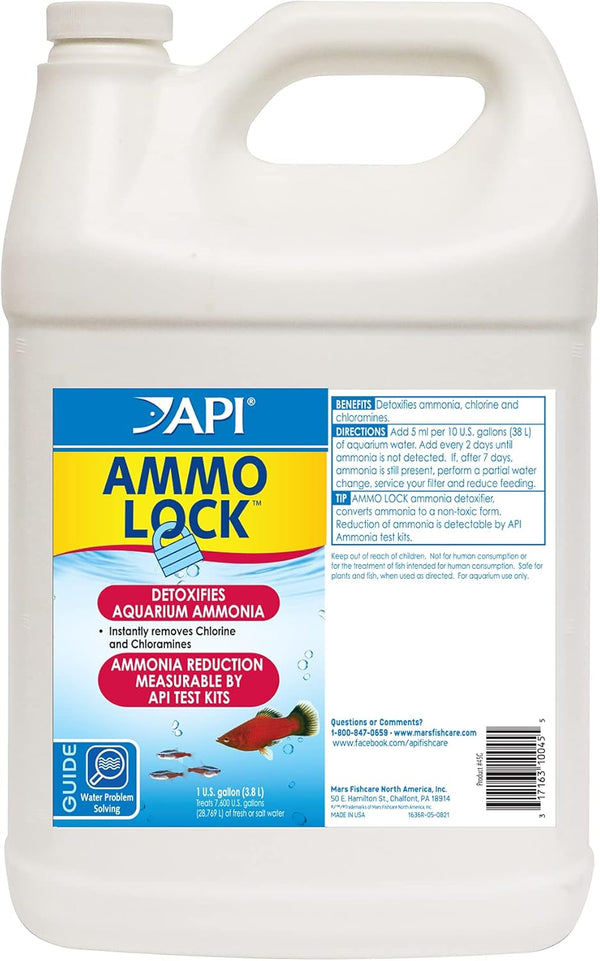 API Ammo Lock Freshwater and Saltwater Aquarium Ammonia Detoxifier - 1-Gallon Bottle