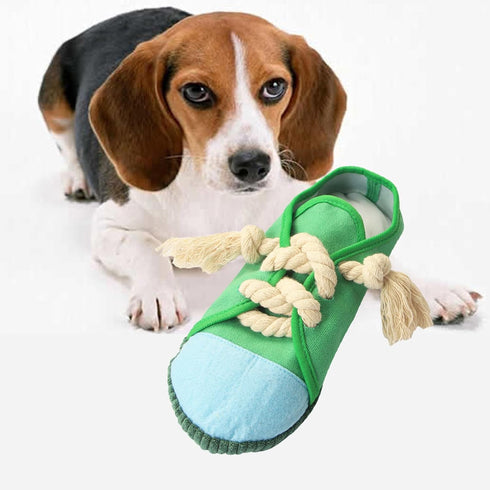 Dog Chew Toys, Creative Shoes Shape Squeaky Toy, Durable and Safe for Small and Medium Pets, Green