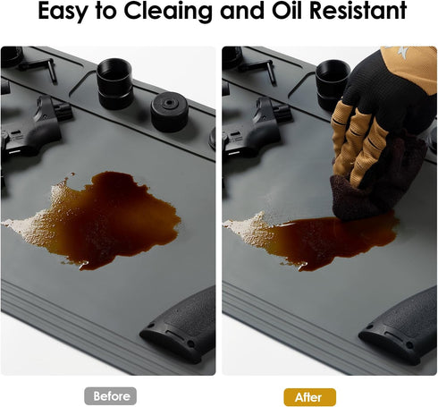 OneTigris Gun Cleaning Mat, Rifle Pistol Gun Mat with Magnetic Dots, Non-Slip Oil Resistant