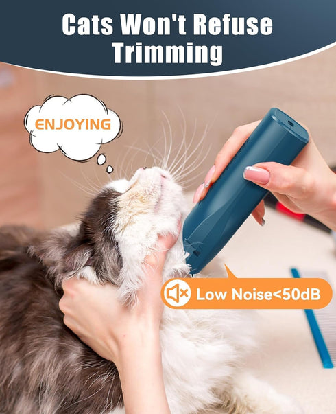 oneisall Pet Clipper for Cat Matted Hair, Pet Shaver for Cats Quiet Pet Clippers Waterproof Cordless Cat Clippers