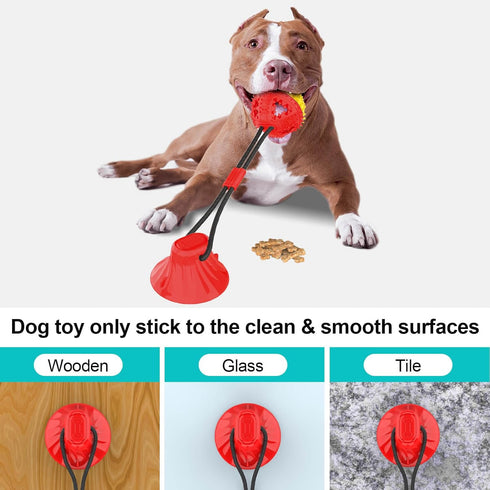 Jenilily Dog Toys Chew for Aggressive Chewers, Rope Ball Suction Cup Puppy Training Tug of War Puzzle Toy