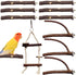 EBaokuup Bird Parrot Perch Set, 10PCS Natural Wood Stand for Budgies, Cockatiels, Conure