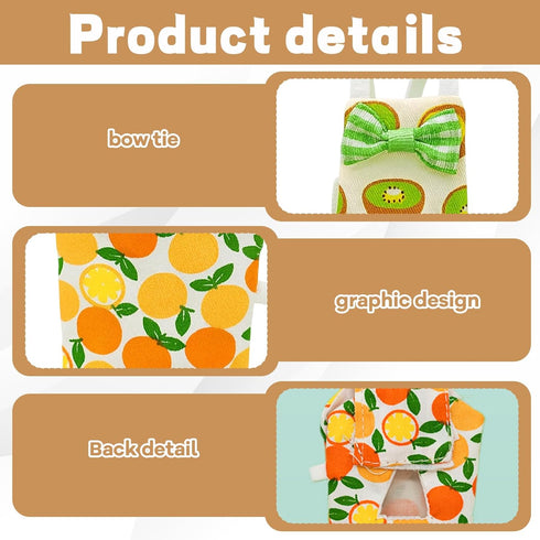 ZHLKHIOP 5-Piece Set Bird Diaper, Parrot Diaper, with Peach, Orange, Watermelon, Banana, Kiwi Designs, Comfortable Fit