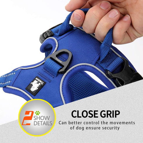 Truelove No Pull Dog Harness, Easy Control Handle with 2 Leash Attachments, Reflective Adjustable Pet Vest
