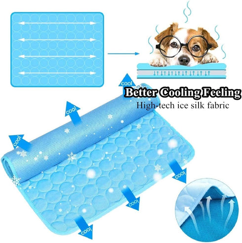 SOMOYA Dog Self Cooling Mat - Washable Cooling Pads Blanket for Large Dogs & Cats, Non-Toxic Ice Silk