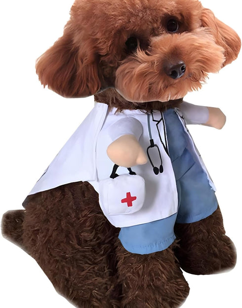 NACOCO Pet Doctor Costume for Dogs and Cats, Halloween Jeans Outfit Apparel (XS)