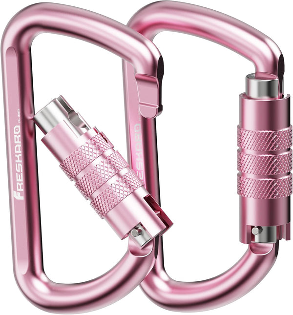 FresKaro 3inch Auto Locking Carabiner Clips, Heavy Duty Keychain Aluminum, Holds 2698lbs, Lightweight, 4 Colors