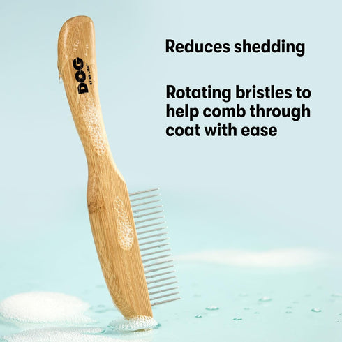 DOG by Dr Lisa Detangling Comb, Dematting Grooming Tool with Metal Teeth for Dogs, Sustainable Bamboo