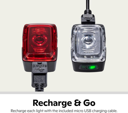 Schwinn USB Rechargeable LED Bike Light Set, Headlight and Taillight Accessory, 75 Foot Beam Distance