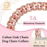 RoseGold Dog Chain Collar, Diamond Cuban Link, 13mm Wide, Metal Necklace, Crystal Jewelry for Small Medium Large Dogs
