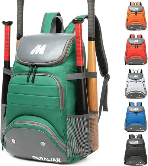 Lightweight Baseball Bag - Backpack with Shoe Compartment for T-Ball, Softball & Baseball Equipment & Gear