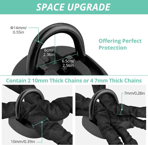 VINTEAM Heavy-Duty Ground Anchor with Spacious Internal Storage for Multiple Chain Locks, Perfect for Motorcycle and