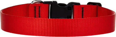 LupinePet Basics 1" Red 12-20" Adjustable Collar for Medium and Larger Dogs