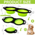 Collapsible Silicone Cat and Dog Travel Bowls,2 in 1 Foldable Pet Feeding and Watering Dish for Walking Camping Hiking with Carabiner (Green)