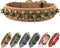 Spiked Studded Dog Collar, Bronze Round Stud Anti-Bite Collar (Brown, S)