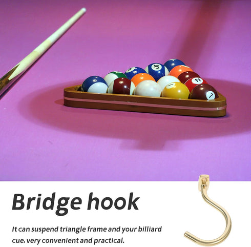Lurrose Wear-resistant Snooker Table Cue Hook Metal Rack with Screws, Replaceable Pool Cue Holder for Billiard Table
