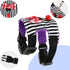 Small Pet Harness Vest and Leash Set - Bowknot and Bell Decor for Gerbil Guinea Pig Squirrel Kitten (M, Black Stripe)