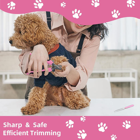 Shedding,9 Dog Brush for PCS in One Pet Slicker Hair Brush Kit with Pet Nail Clipper and File - Dog Cat Grooming
