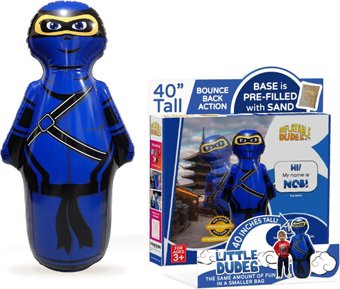 Small Ninja 40 Inches Kids Punching Bag, Filled Bop Bag for Indoor Outdoor Fun